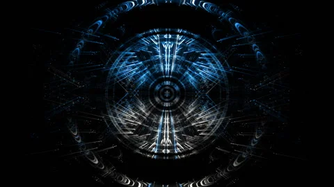 Spaceship Cosmic Engine Blue Art Abstract Vj Loop Video stock 102263443