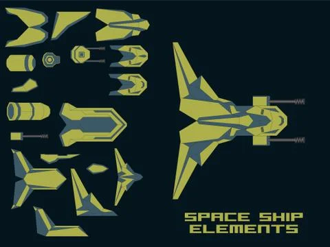 Spaceship Creation Kit Stock Illustration