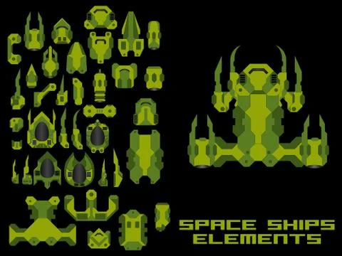 Spaceship Creation Kit Stock Illustration