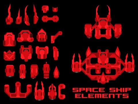 Spaceship Creation Kit Stock Illustration