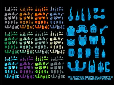 Spaceship Creation Kit Stock Illustration