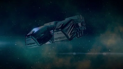 Spaceship in a deep space Stock Footage 72533085