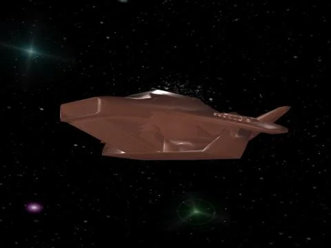 Spaceship in deep space Stock Illustration