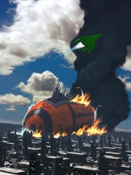 Spaceship Disaster Illustration