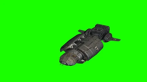 Spaceship dropship in flight - green screen - 4k Ultra HD Stock Footage 41747253