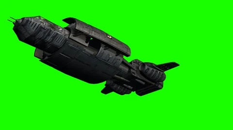 Spaceship dropship in flight - green screen - 4k Ultra HD Stock Footage