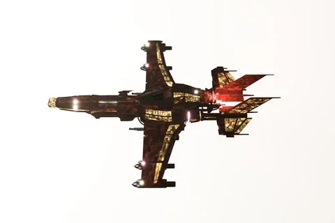 Spaceship fighter isolated on white background Stock Illustration