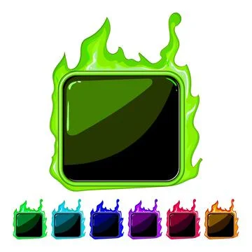 Spaceship fire game button cartoon vector graphic イラスト素材