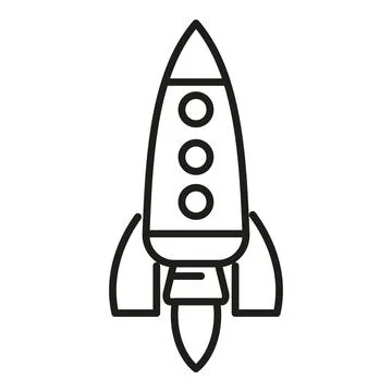 Spaceship fire icon outline vector. Space rocket 스톡 일러스트
