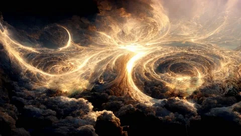 Spaceship Flies at the Speed of Light Through a Galaxy in Space, Animation Loop Stock Footage 208936806