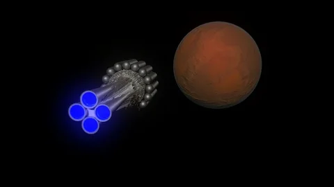 Spaceship Flyby Stock Footage 124402793