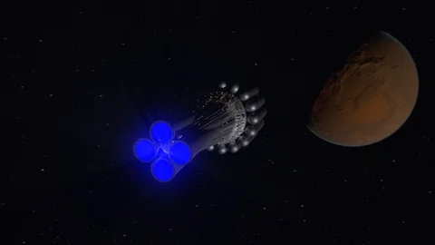 Spaceship Flyby Stock Footage 124426091