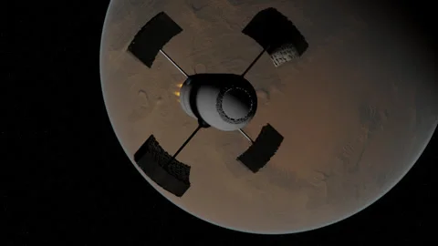 Spaceship Flyby Stock Footage 154555728