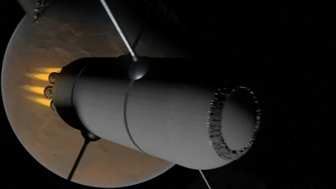 Spaceship Flyby Stock Footage 154561315