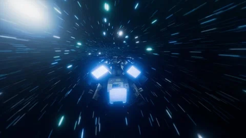 Spaceship flying interstellar with the speed of light 库存影片 270462239