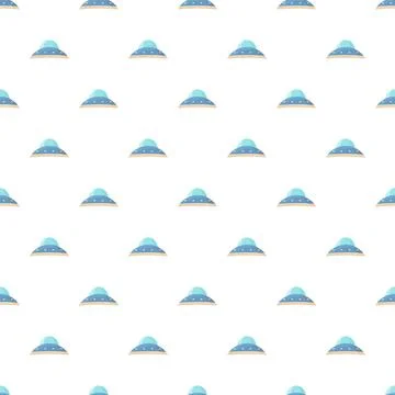 Spaceship flying saucer pattern with alien spacecraft repeating Stock Illustration