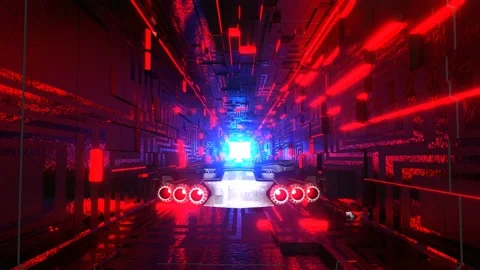 Spaceship flying to space station Stock Footage 141658891