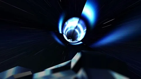 Spaceship Flying Through a Wormhole in Light Speed Seamless Loop Stock Footage 106641434