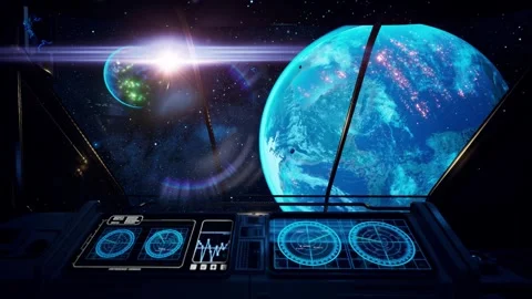 Spaceship Front Fly By Stock Footage 255010127