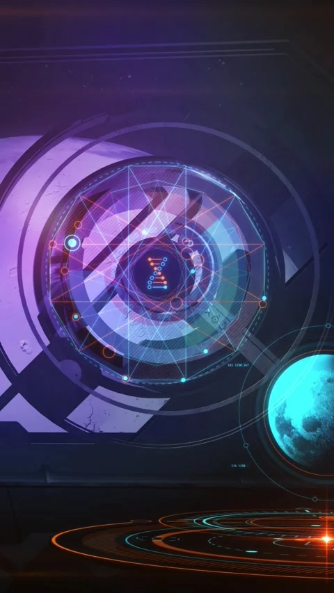 The spaceship of the future is approaching the planet. 3D render Stock Footage 252841138