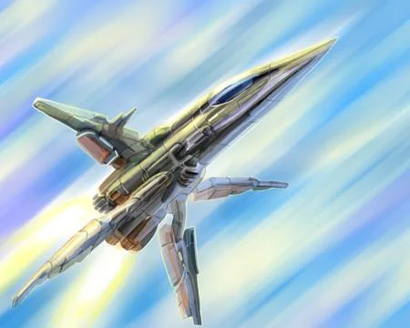 Spaceship is gaining light speed. Science fiction illustration. Stock Illustration