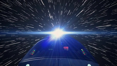 Spaceship Going Through The Space 3D Animation Stock Footage 101096830