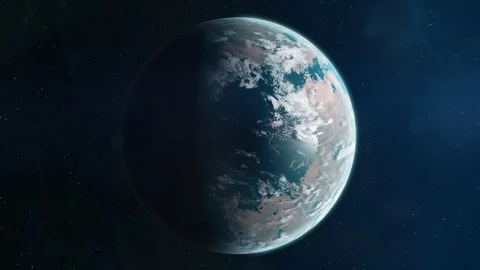 Spaceship Heading Towards a Distant Exoplanet Stock Footage 118532926