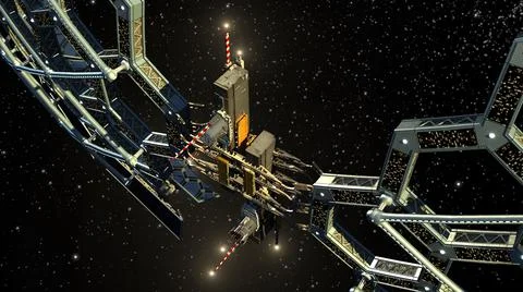 Spaceship honeycomb structure Stock Illustration