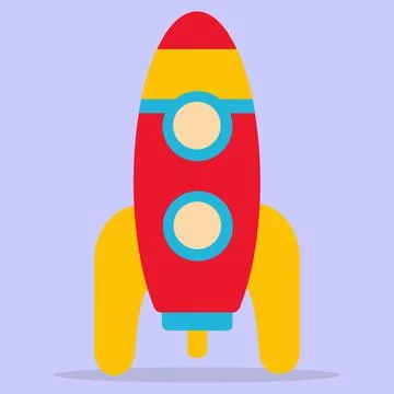 A spaceship icon in a flat design. Stock Illustration