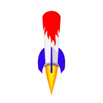 Spaceship icon in flat design. Vector illustration. Stock Illustration