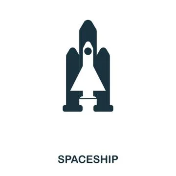 Spaceship icon. Flat style icon design. UI. Illustration of spaceship icon Stock Illustration