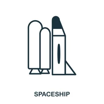 Spaceship icon. Flat style icon design. UI. Illustration of spaceship icon Stock Illustration