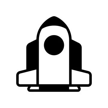 Spaceship icon. fly high exploring space, contemplating the creation Stock Illustration