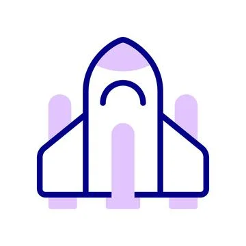 Spaceship icon. fly high exploring space, contemplating the creation Stock Illustration