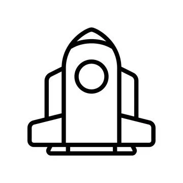 Spaceship icon. fly high exploring space, contemplating the creation Stock Illustration