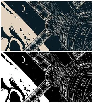 Spaceship illustration Illustrazione stock