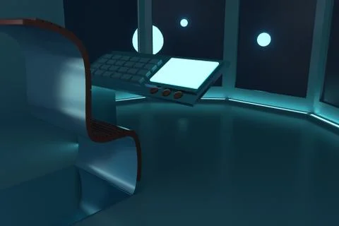 Spaceship interior. 3d rendering Stock Illustration