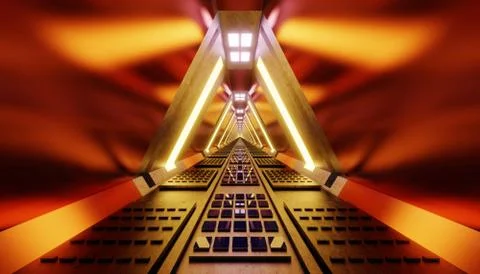 Spaceship interior visualisation Stock Illustration