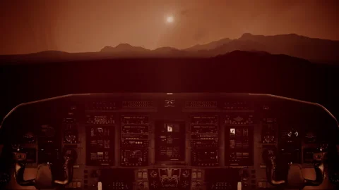 Spaceship that just have Landed on Planet Mars Stock Footage 196163371