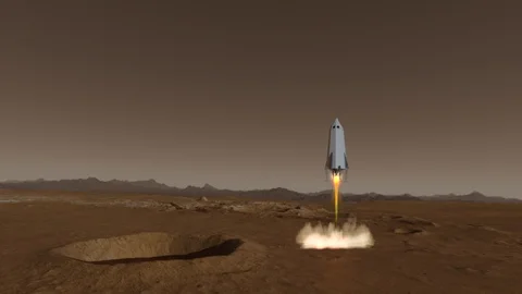 Spaceship Landing Stock Footage 117087410