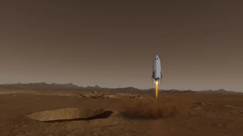 Spaceship Landing Stock Footage 117305266