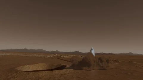 Spaceship Landing Stock Footage 117314401