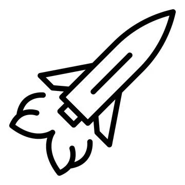 Spaceship launch icon outline vector. Space rocket Stock Illustration