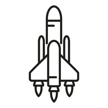Spaceship launch icon outline vector. Space fire 스톡 일러스트