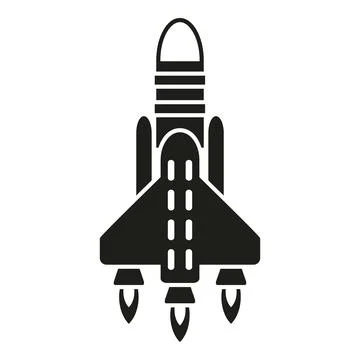 Spaceship launch icon simple vector. Space fire Stock Illustration