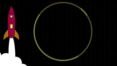 Spaceship Launching in Space with Blank Circle Stock Footage 315066152
