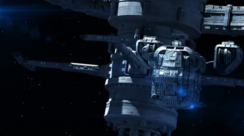 Spaceship Leaves Space Station Vidéo 48588284