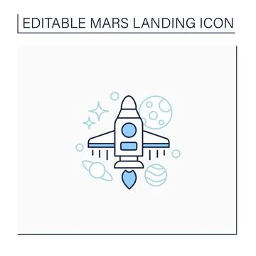 Spaceship line icon Stock Illustration