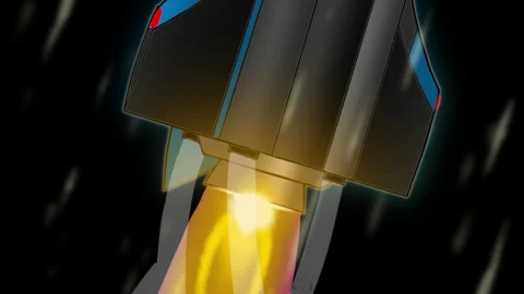 Spaceship Maneuvers 2D Animation Stock Footage 295059227