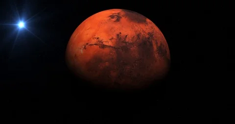 Spaceship Mission to Mars and landing Stock Footage